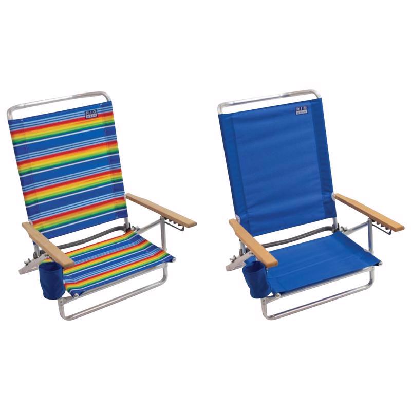 ACE TRADING - YOUYIFEINUO, Rio Brands 5 position Adjustable Assorted Beach Folding Chair (Pack of 4)