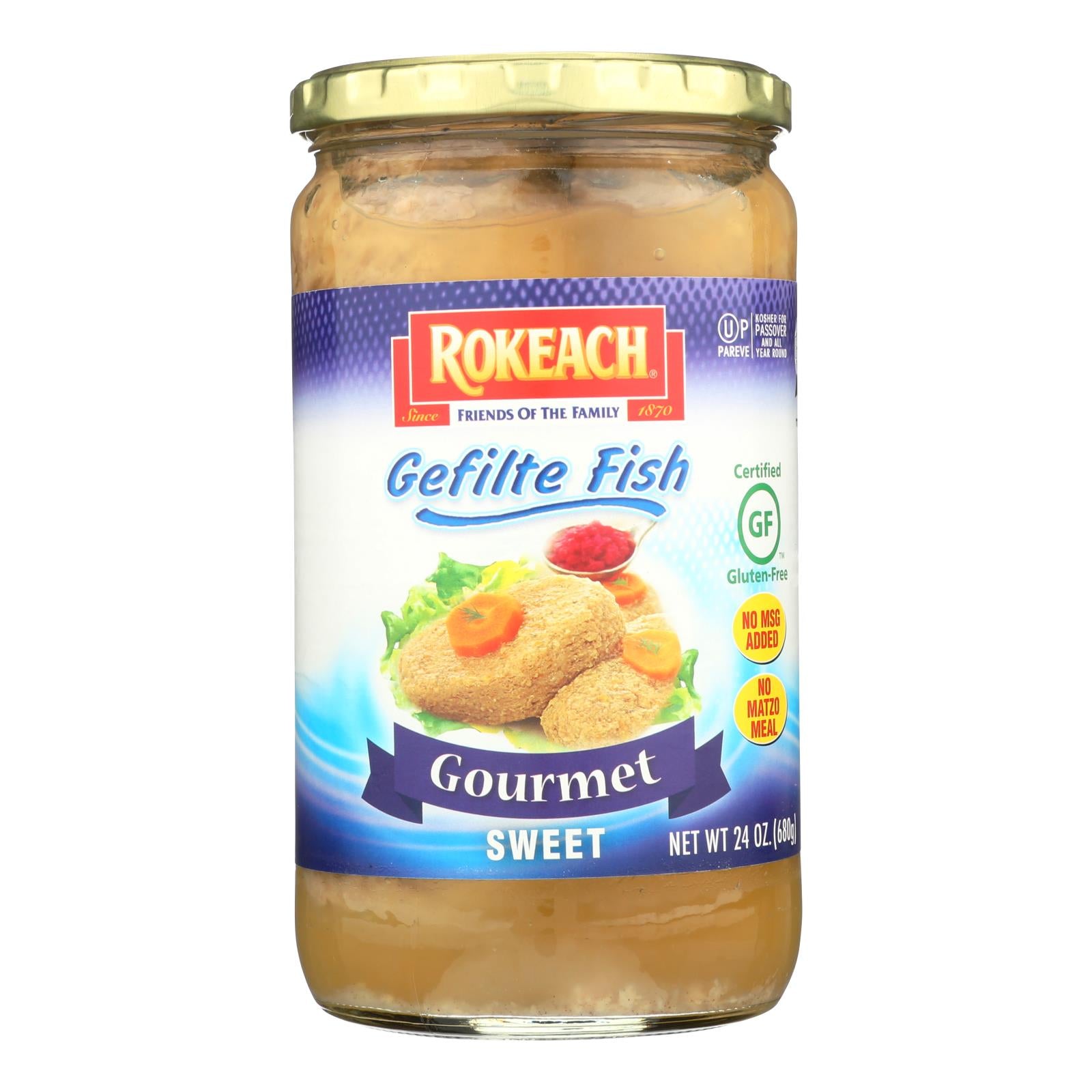 Rokeach, Rokeach Gourmet Sweet Gefilte Fish - Case of 12 - 24 oz. (Pack of 12)