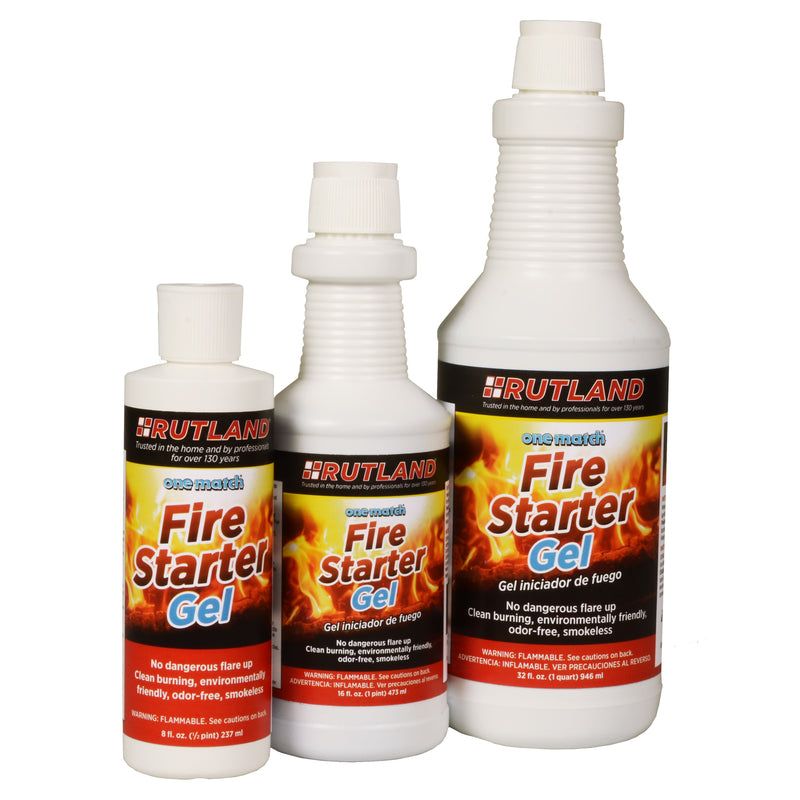 RUTLAND FIRE CLAY COMPANY, Rutland One Match Gelled Alcohol Fire Starter 8 oz (Pack of 12)